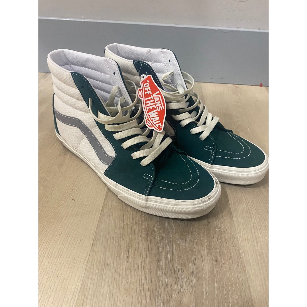 Vans Sk8-Hi Mens 12 Forest Green Off White High Top Skate Shoes VN0A32QG4G4